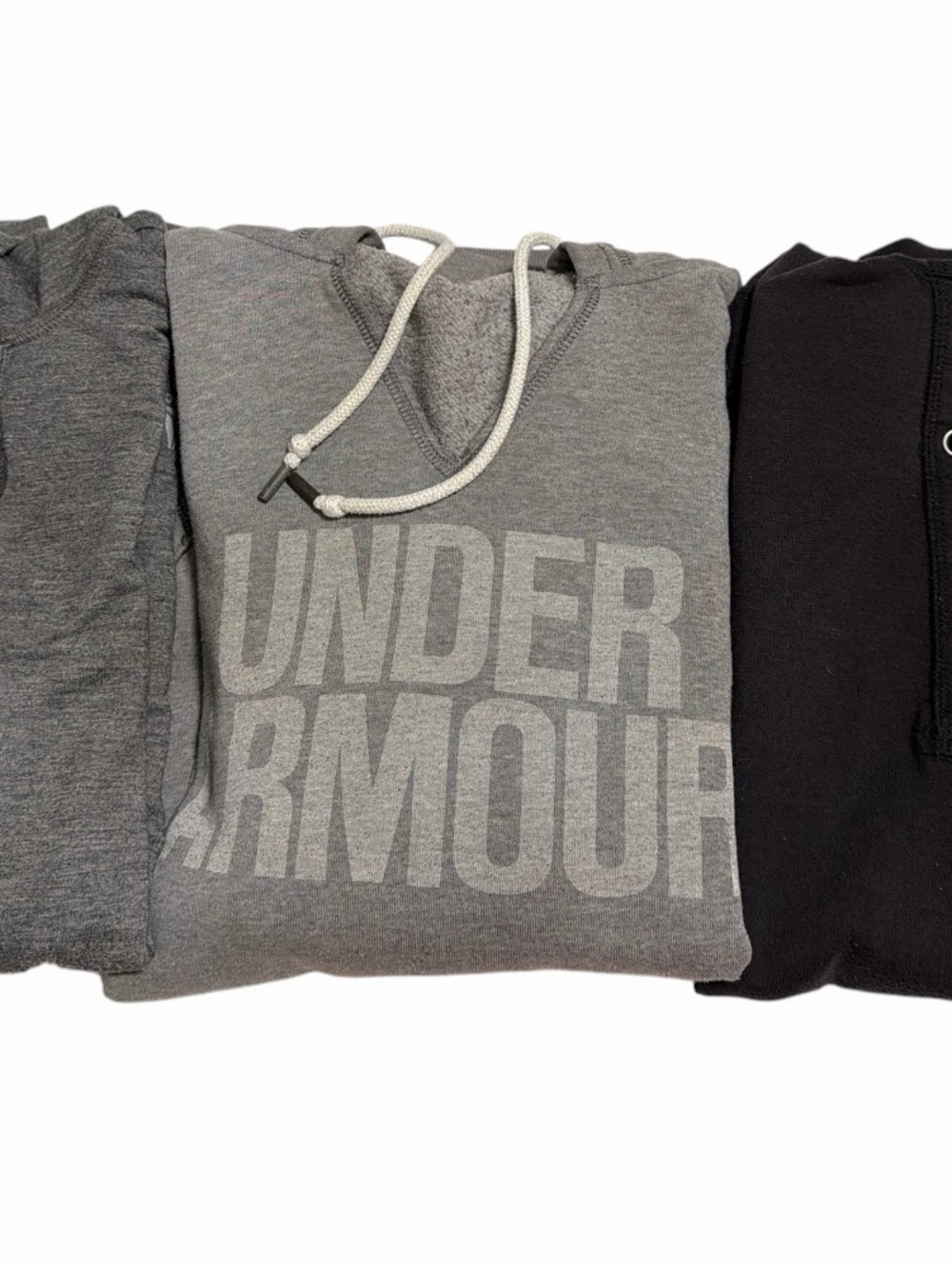 Under Armour Gray Pullover Hoodie with Large Logo and 2 Reebok Pullover Hoodies